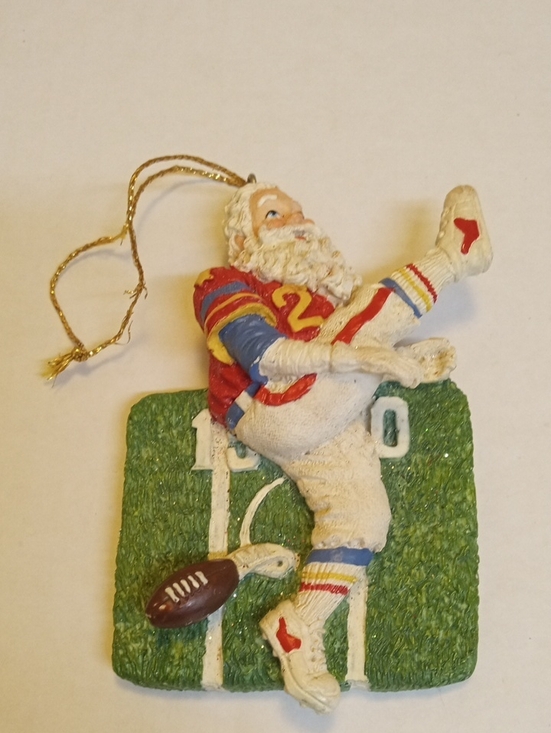 Other - Rare Vintage Santa Playing Football Christmas Ornament Resin